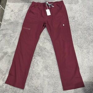 Men’s  Large FIGS Burgundy Scrub Pants NWT